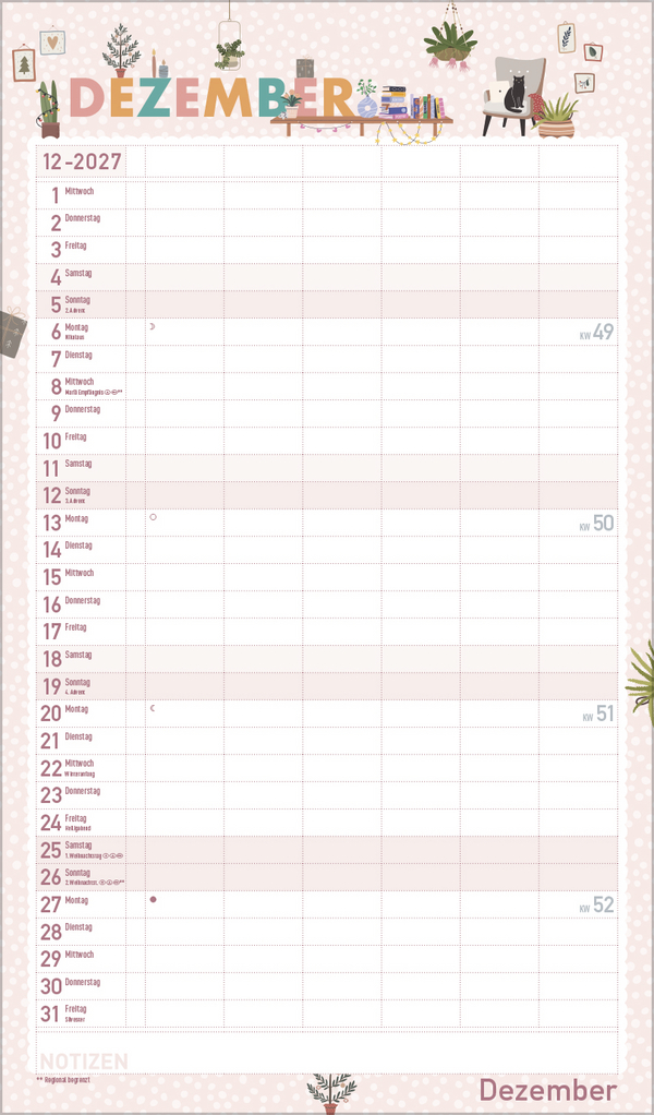 Familienplaner Happy Plants 2027, Innenansicht #12