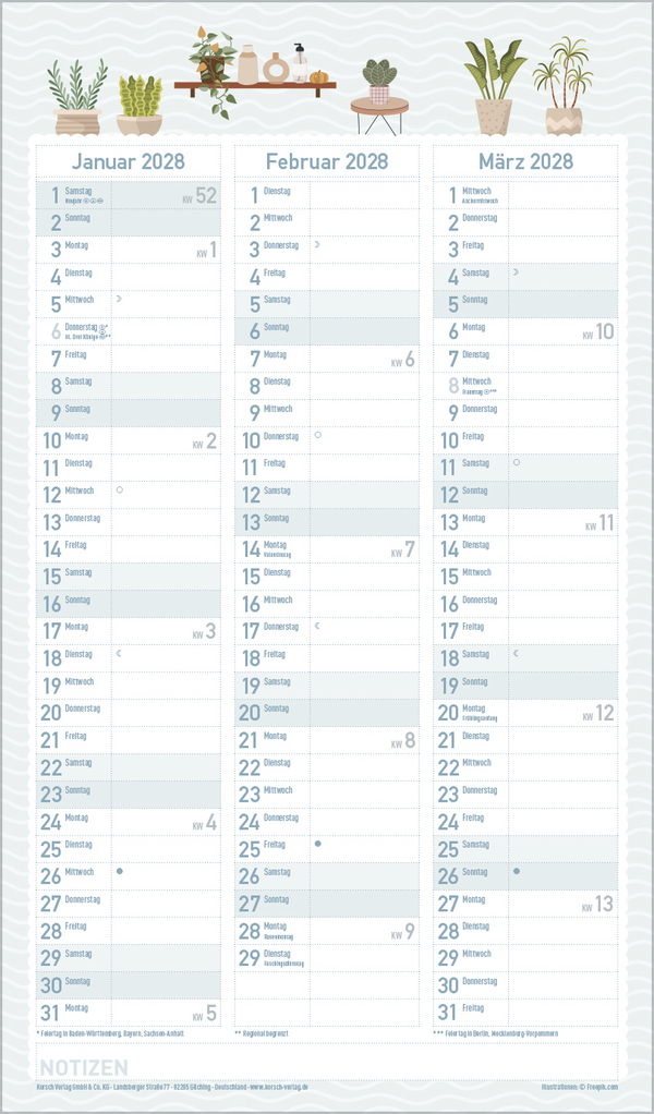 Familienplaner Happy Plants 2027, Innenansicht #13