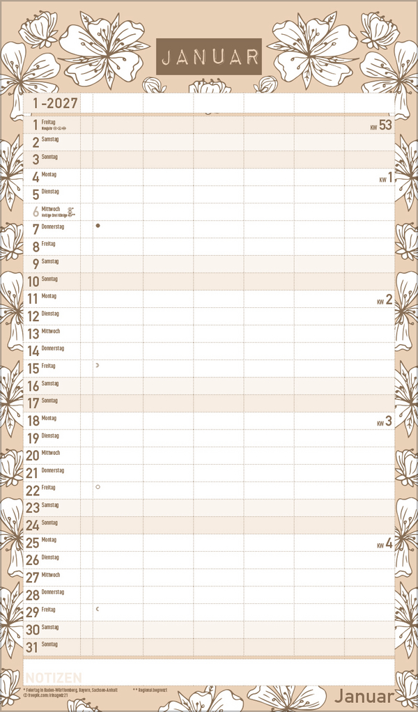 Premium Familienplaner Pl&auml;ne schmieden 2027, Innenansicht #1