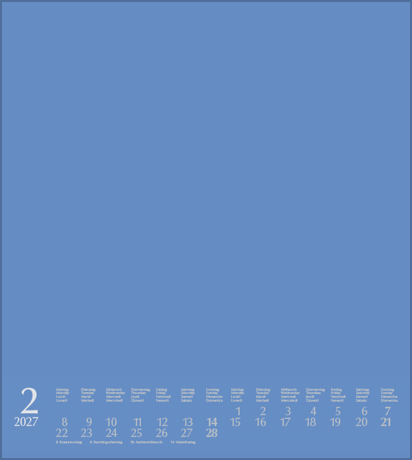 Foto-Malen-Basteln Bastelkalender blau 2027, Innenansicht #2
