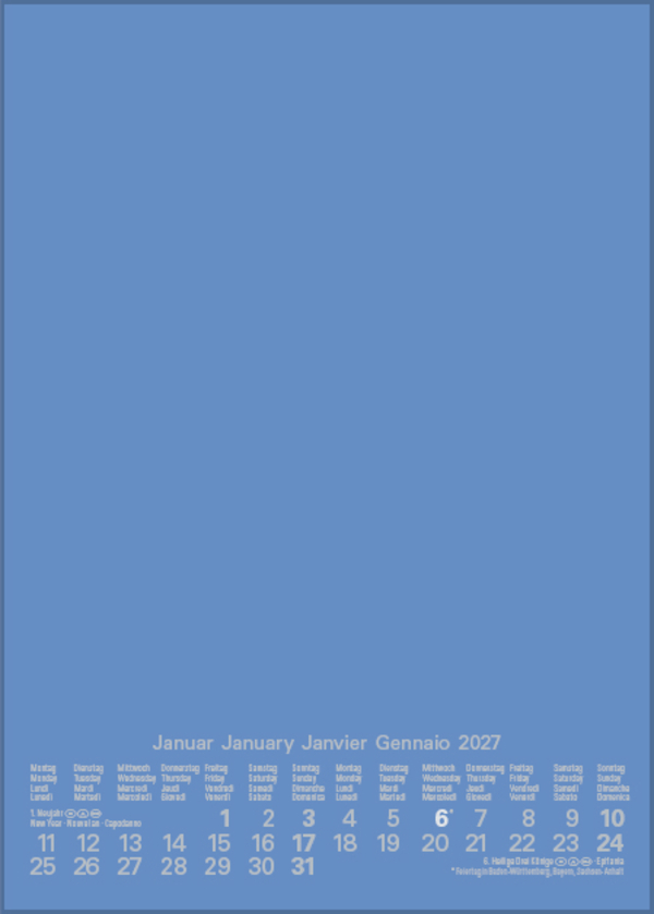 Foto-Malen-Basteln Bastelkalender A5 blau 2027, Innenansicht #1