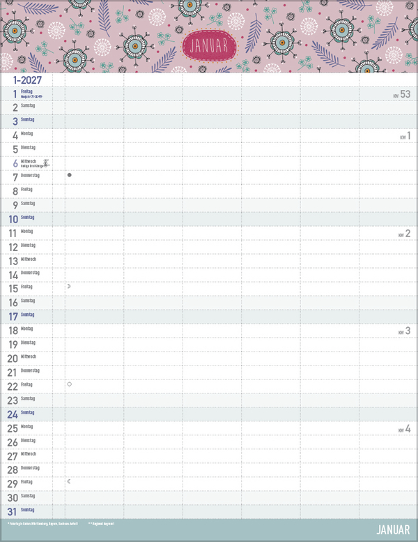 Gute Laune mit Zetteltasche 2027, Innenansicht #1