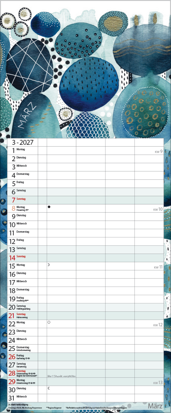 Aquarellplaner 2027, Innenansicht #3