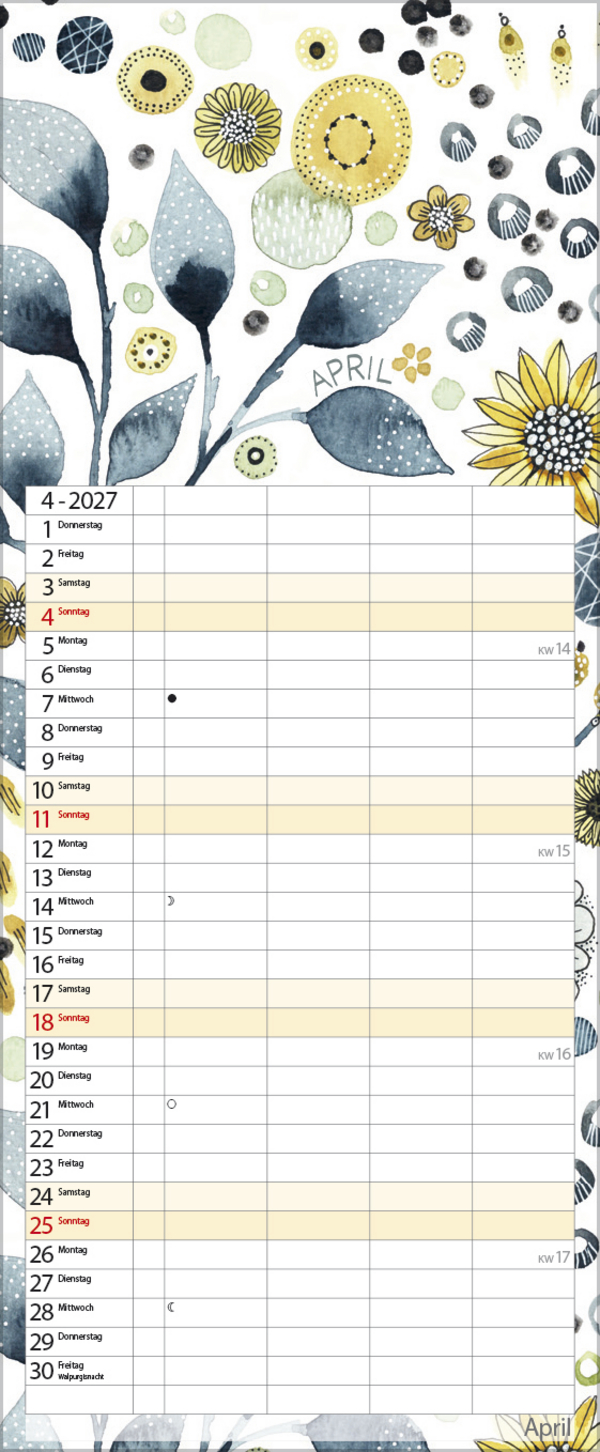 Aquarellplaner 2027, Innenansicht #4