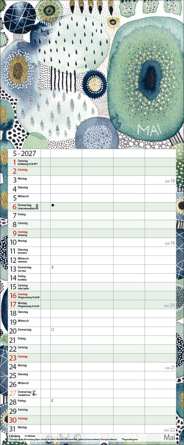 Aquarellplaner 2027, Innenansicht #5