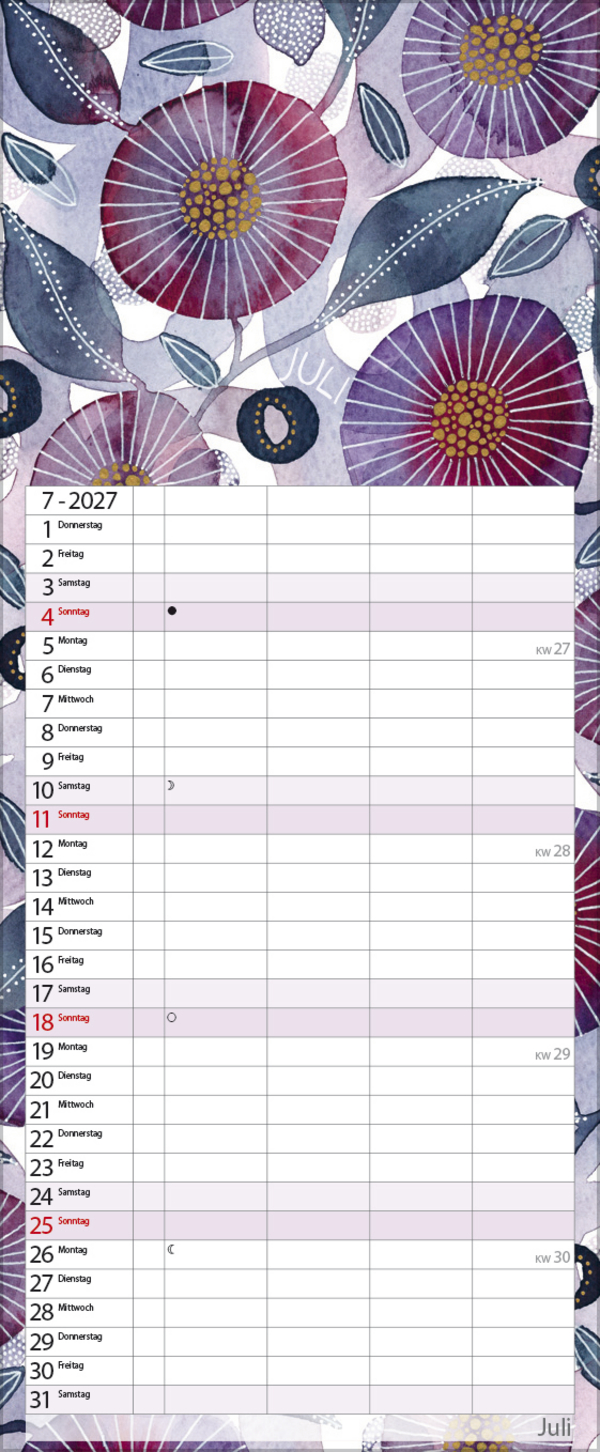 Aquarellplaner 2027, Innenansicht #7