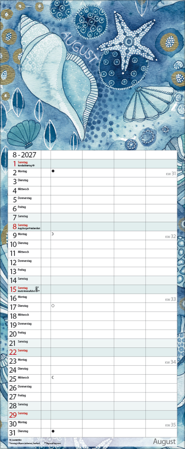 Aquarellplaner 2027, Innenansicht #8