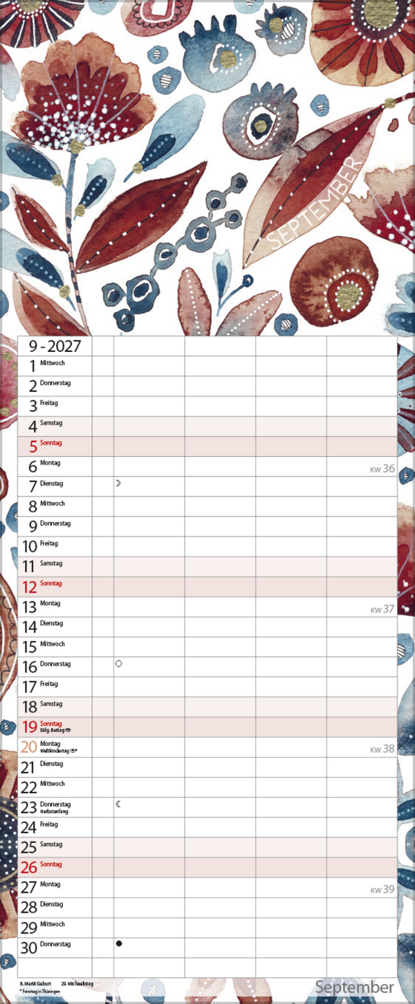 Aquarellplaner 2027, Innenansicht #9