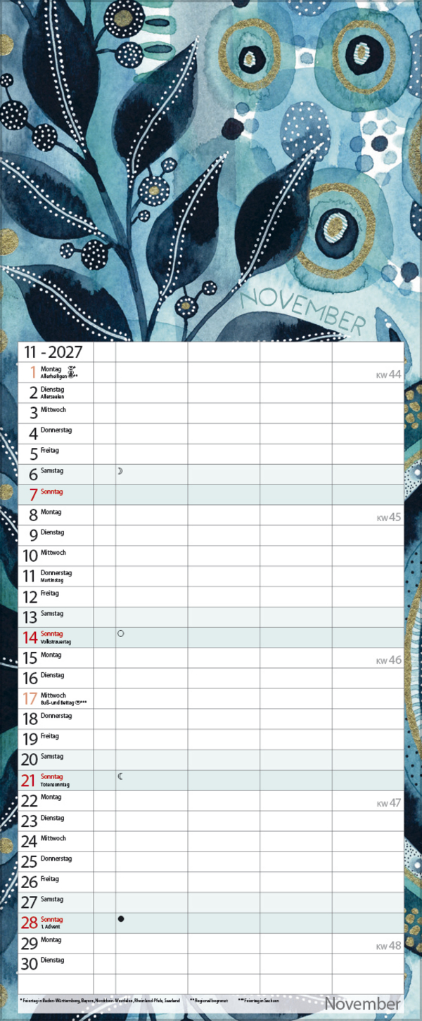 Aquarellplaner 2027, Innenansicht #11