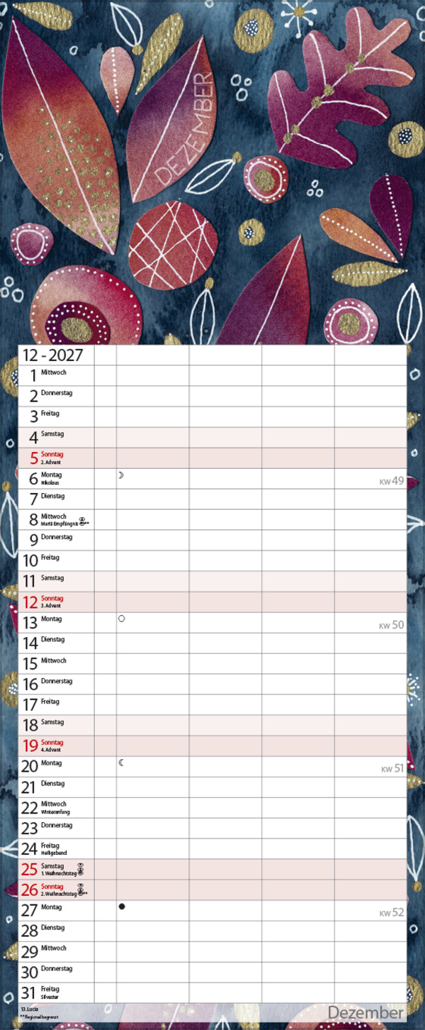 Aquarellplaner 2027, Innenansicht #12