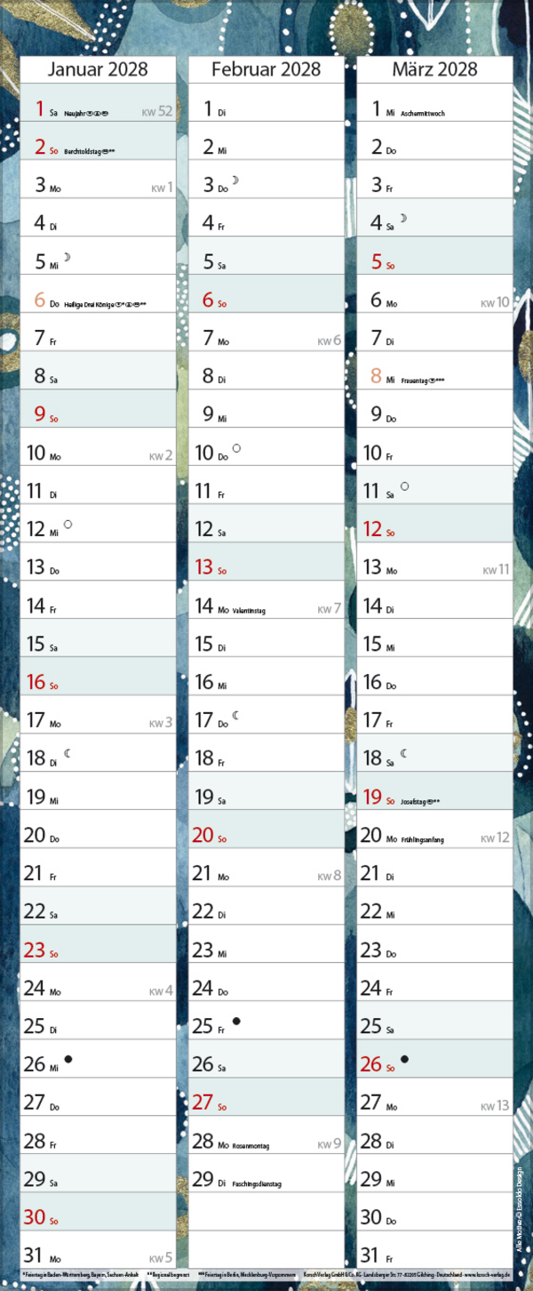 Aquarellplaner 2027, Innenansicht #13