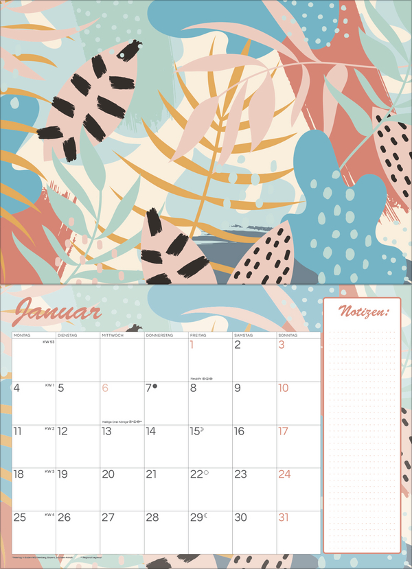 Tropisch druchs Jahr - Recyclingpapier 2027, Innenansicht #1