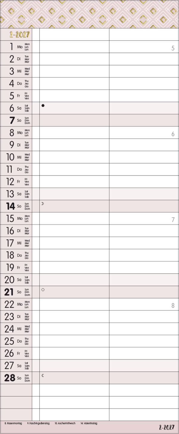 My Timer - Glamour your Time 2027, Innenansicht #2