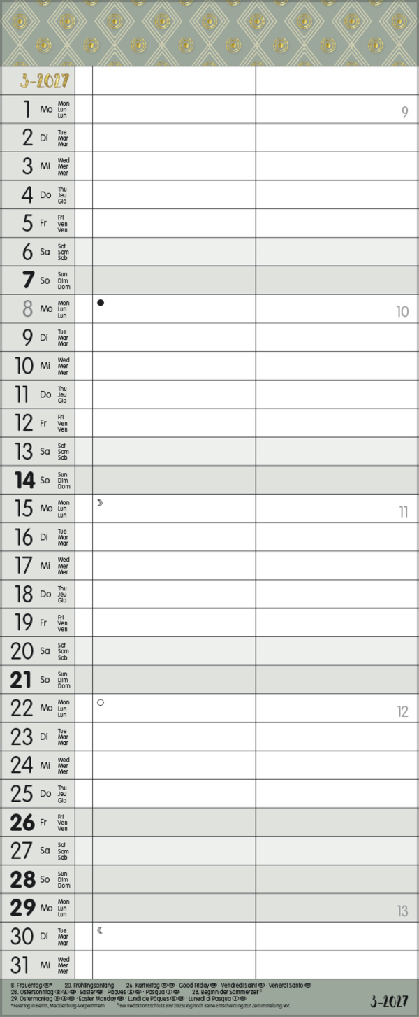 My Timer - Glamour your Time 2027, Innenansicht #3