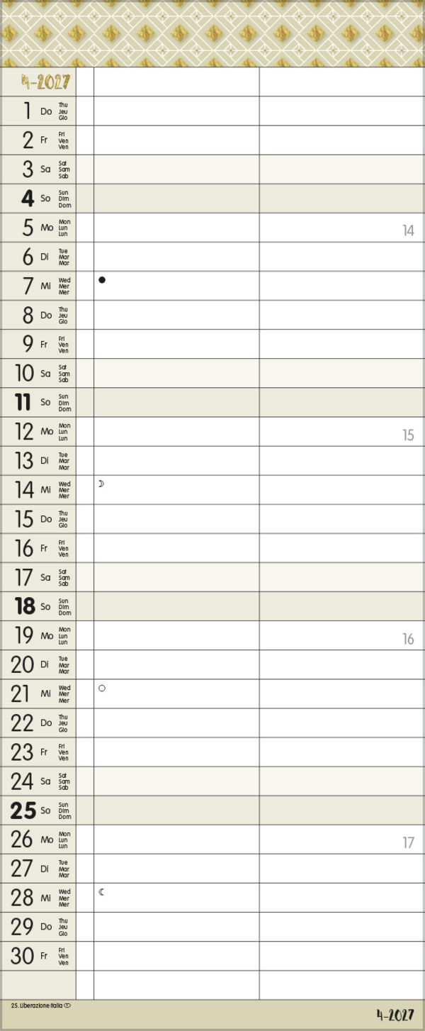 My Timer - Glamour your Time 2027, Innenansicht #4