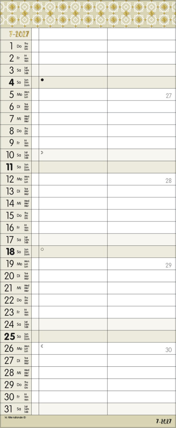 My Timer - Glamour your Time 2027, Innenansicht #7