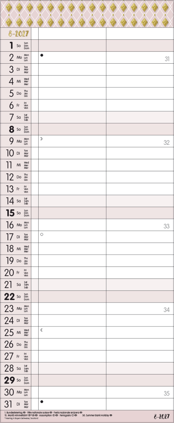 My Timer - Glamour your Time 2027, Innenansicht #8