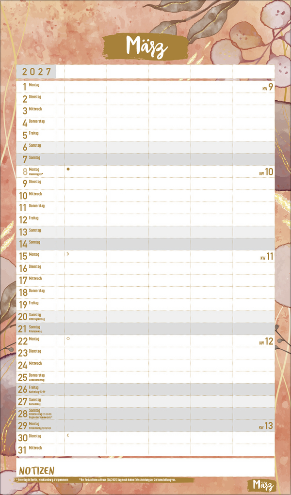 Familienplaner Metallic Glam 2027, Innenansicht #3