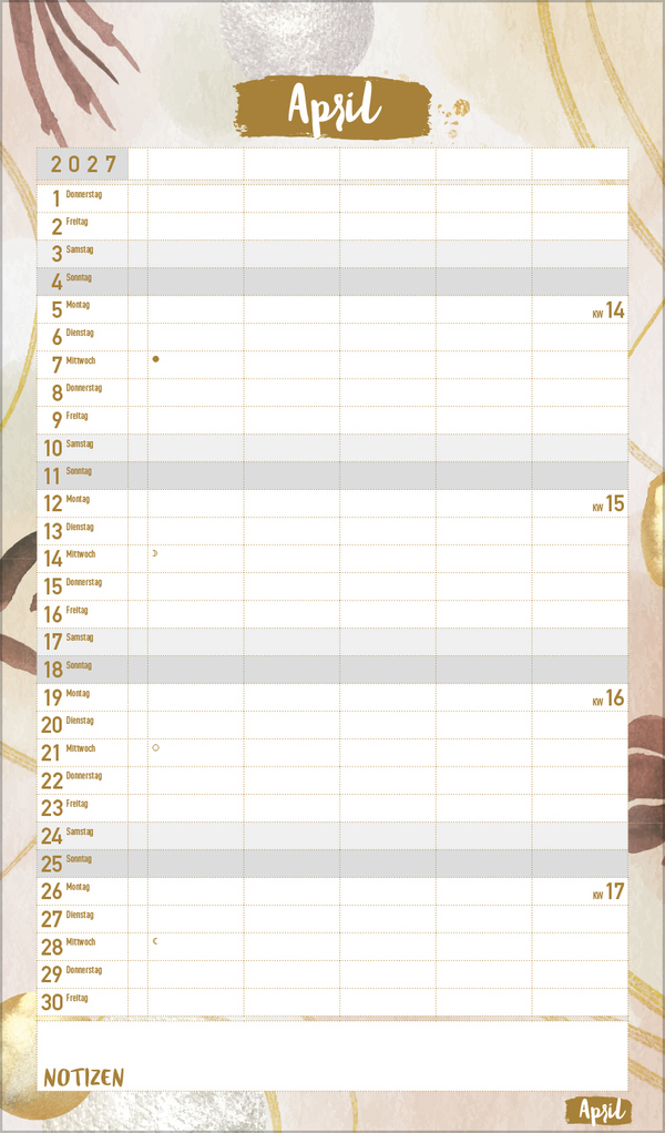 Familienplaner Metallic Glam 2027, Innenansicht #4