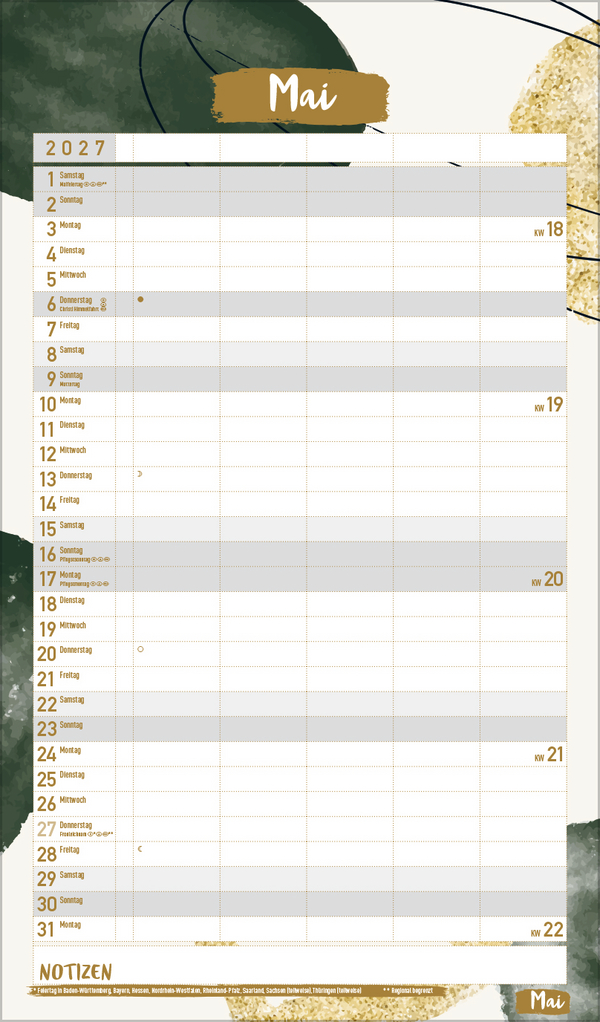 Familienplaner Metallic Glam 2027, Innenansicht #5