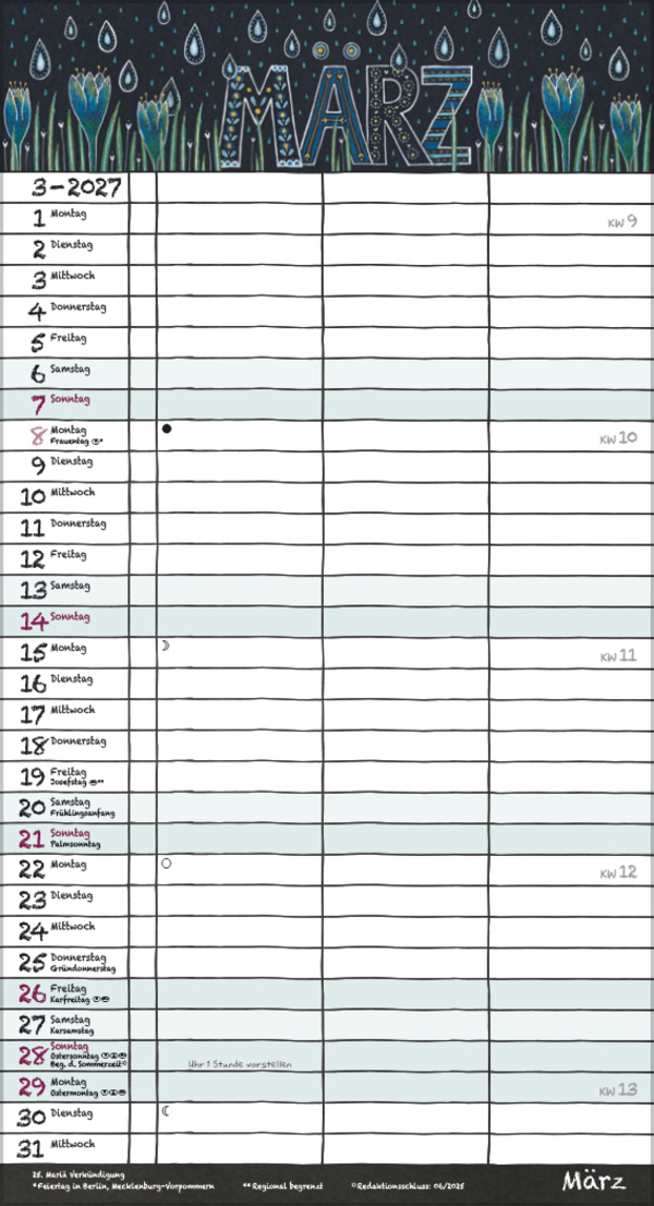 Tafeltimer f&uuml;r 2 mit Zetteltasche 2027, Innenansicht #3