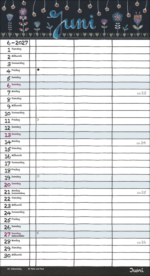 Tafeltimer f&uuml;r 2 mit Zetteltasche 2027, Innenansicht #6
