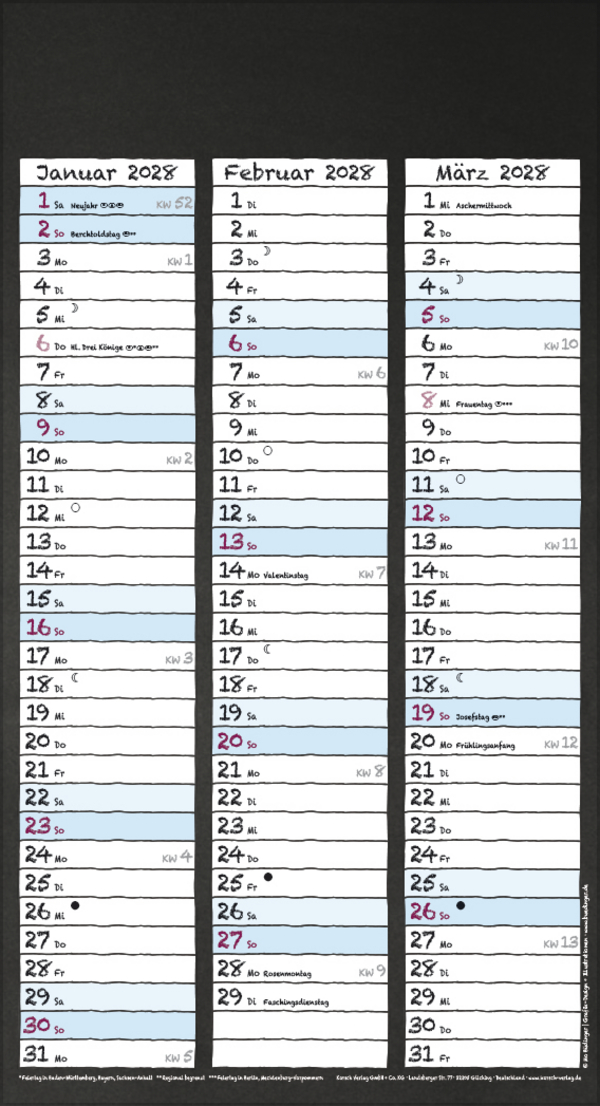 Tafeltimer f&uuml;r 2 mit Zetteltasche 2027, Innenansicht #13