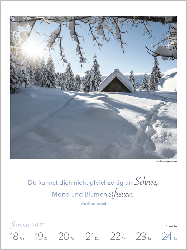 Literaturkalender Lebensweisheiten 2027, Innenansicht #1