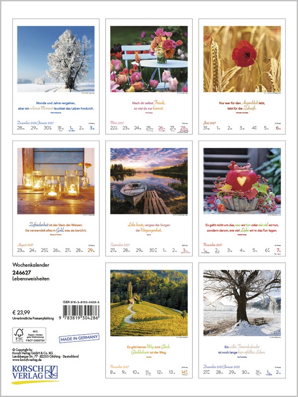 Literaturkalender Lebensweisheiten 2027, Innenansicht #15