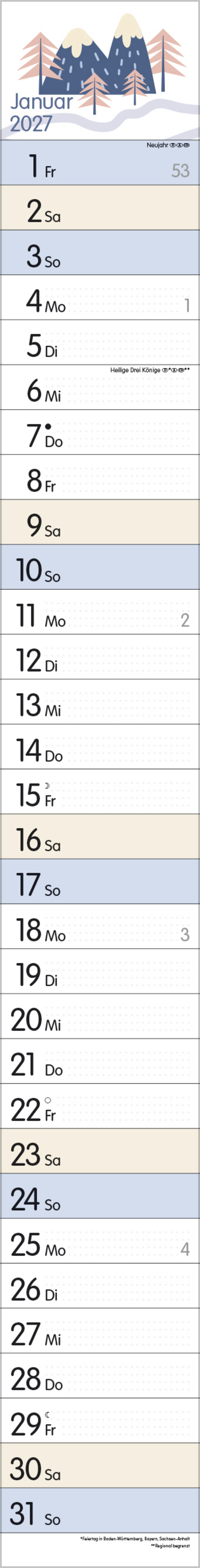 Streifenplaner Collect Moments 2027, Innenansicht #1