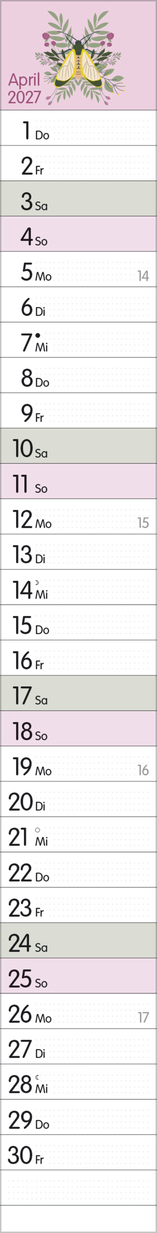 Streifenplaner Collect Moments 2027, Innenansicht #4