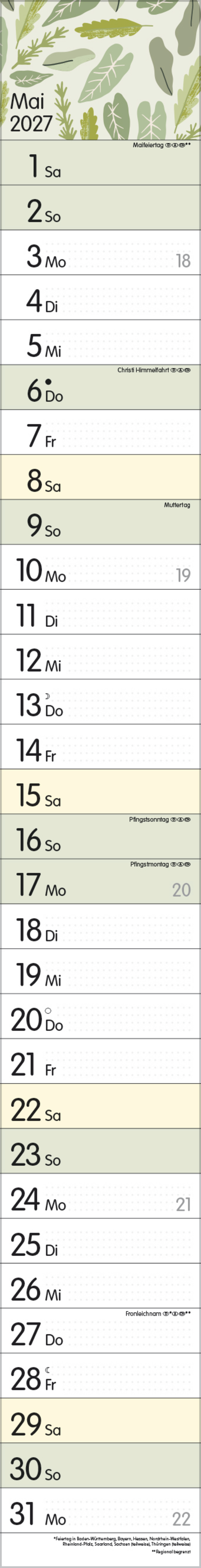 Streifenplaner Collect Moments 2027, Innenansicht #5