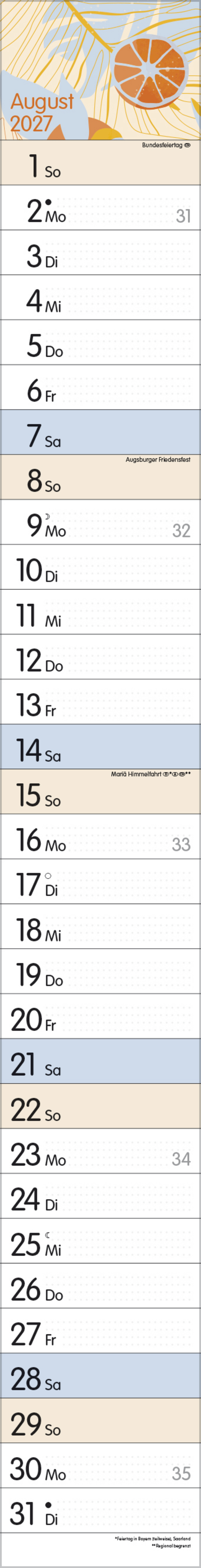 Streifenplaner Collect Moments 2027, Innenansicht #8