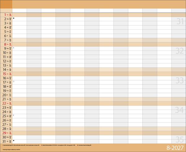 Teamplaner 2027, Innenansicht #8