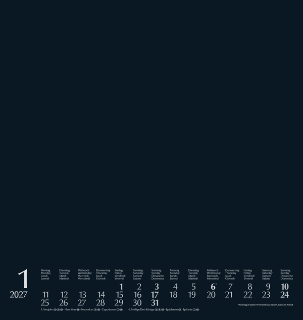 Foto-Malen-Basteln Bastelkalender schwarz gro&szlig; 2027, Innenansicht #1