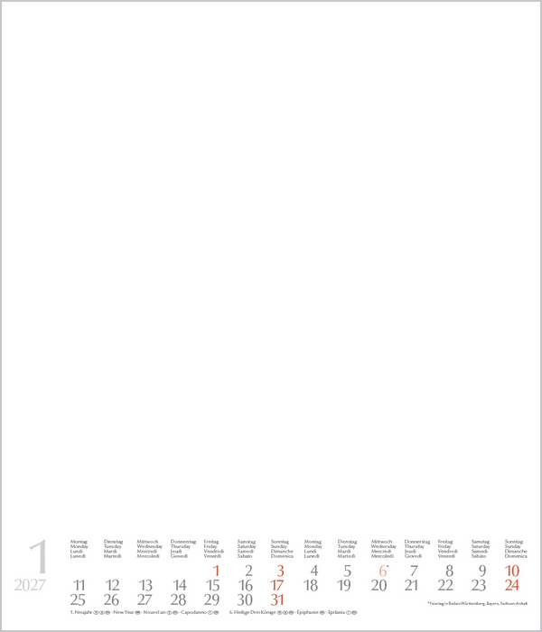 Foto-Malen-Basteln Bastelkalender wei&szlig; gro&szlig; 2027, Innenansicht #1