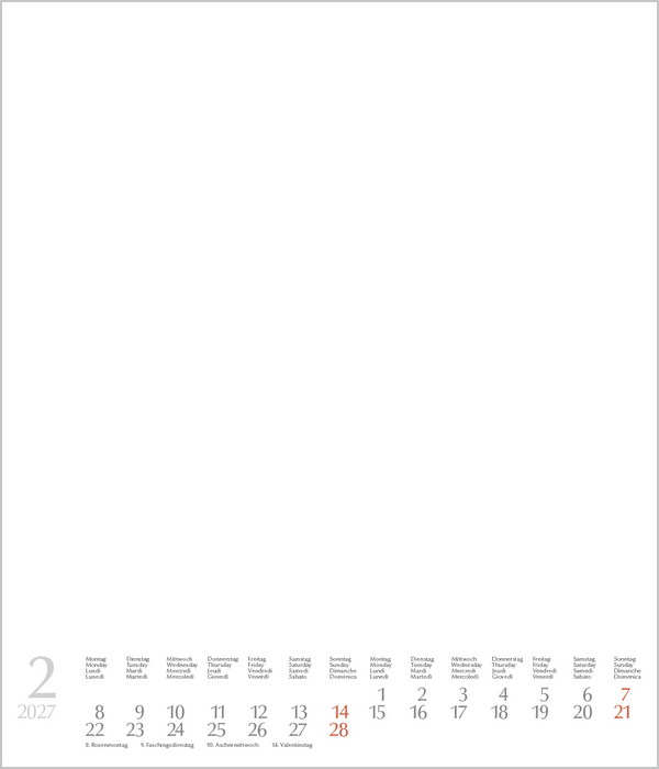 Foto-Malen-Basteln Bastelkalender wei&szlig; gro&szlig; 2027, Innenansicht #2