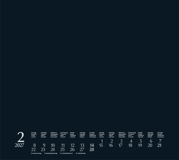 Foto-Malen-Basteln Bastelkalender quer schwarz 2027, Innenansicht #2