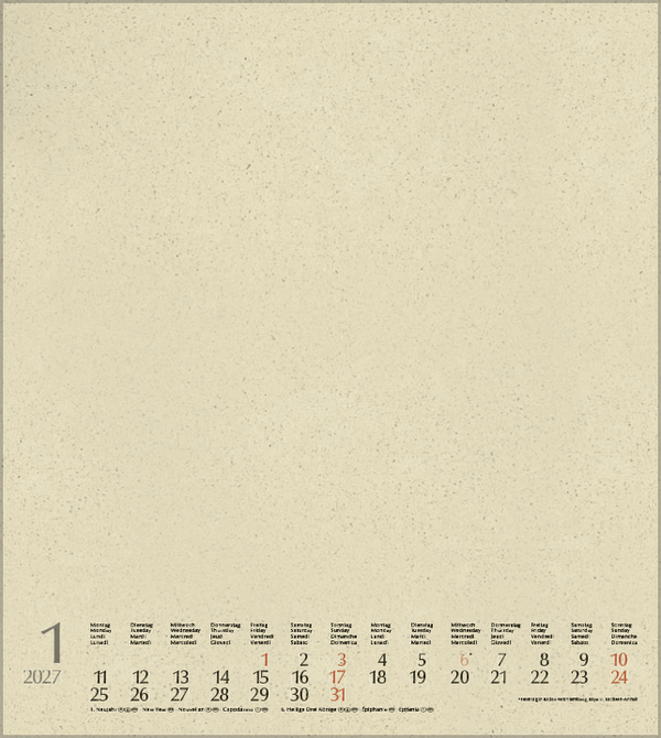 Foto-Malen-Basteln Bastelkalender Graspapier 2027, Innenansicht #1