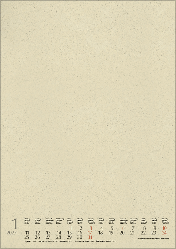 Foto-Malen-Basteln Bastelkalender A4 Graspapier 2027, Innenansicht #1