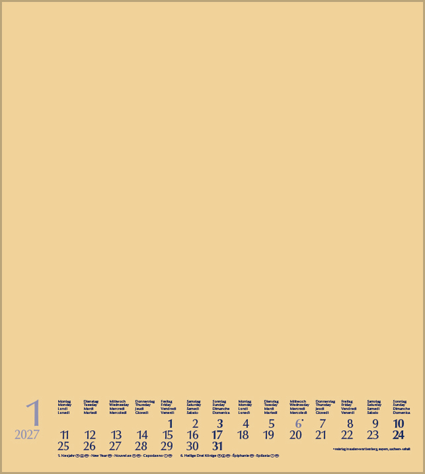 Foto-Malen-Basteln Bastelkalender beige 2027, Innenansicht #1