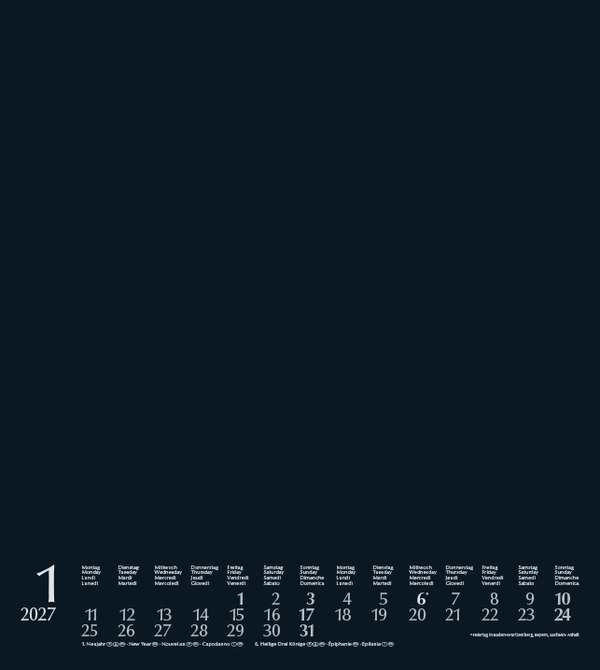 Foto-Malen-Basteln Bastelkalender schwarz 2027, Innenansicht #1