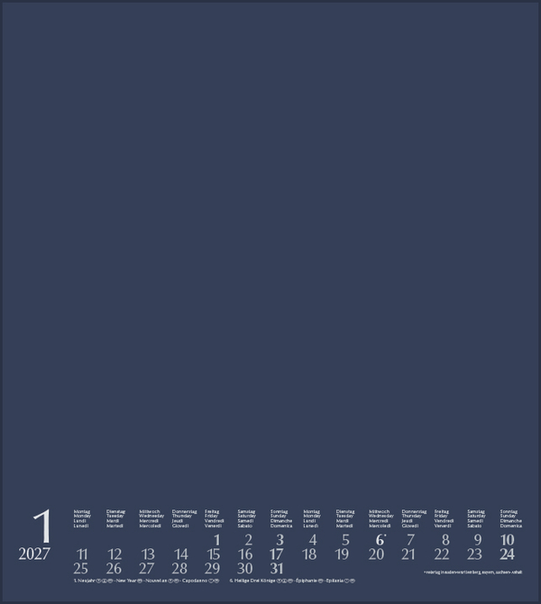 Foto-Malen-Basteln Bastelkalender dunkelblau 2027, Innenansicht #1