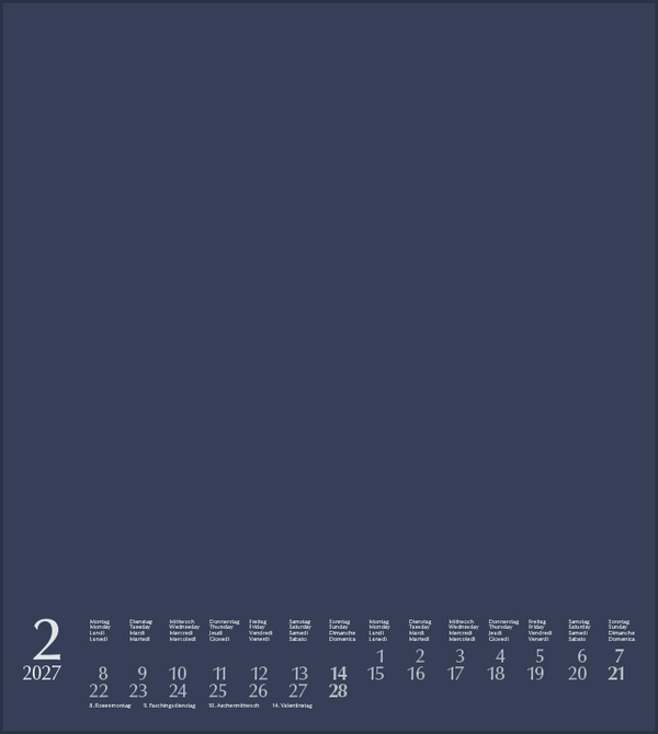 Foto-Malen-Basteln Bastelkalender dunkelblau 2027, Innenansicht #2
