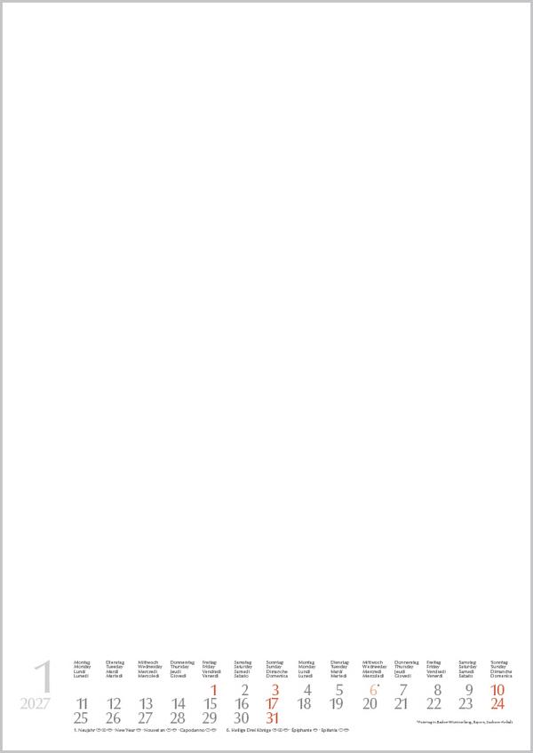 Foto-Malen-Basteln Bastelkalender A4 wei&szlig; 2027, Innenansicht #1