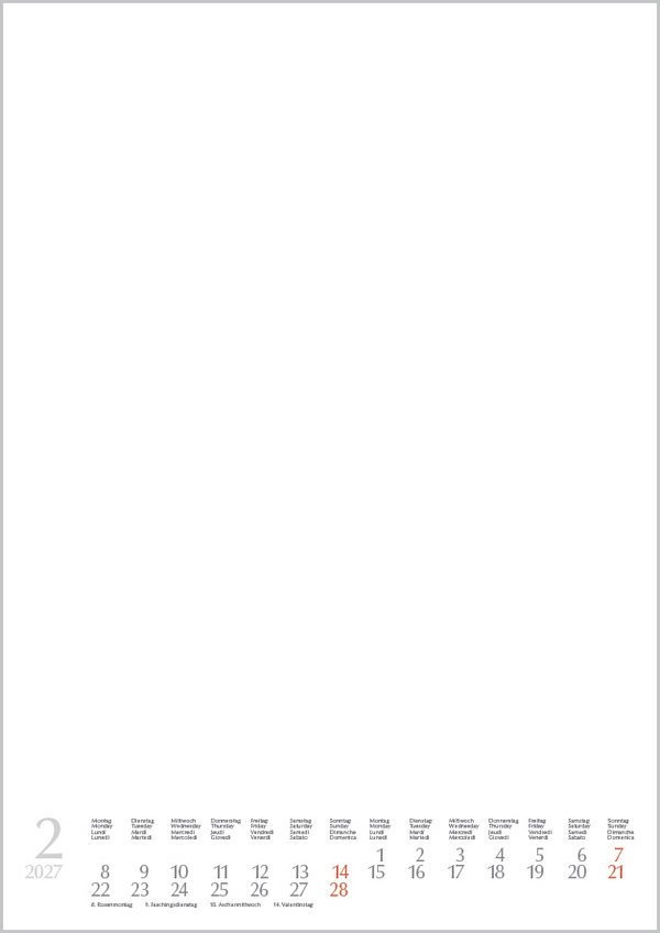 Foto-Malen-Basteln Bastelkalender A4 wei&szlig; 2027, Innenansicht #2