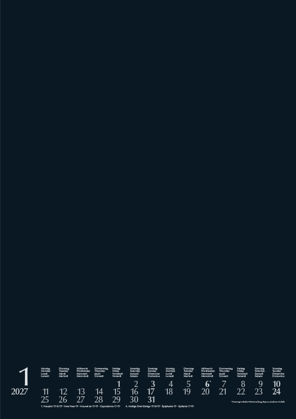 Foto-Malen-Basteln Bastelkalender A4 schwarz 2027, Innenansicht #1