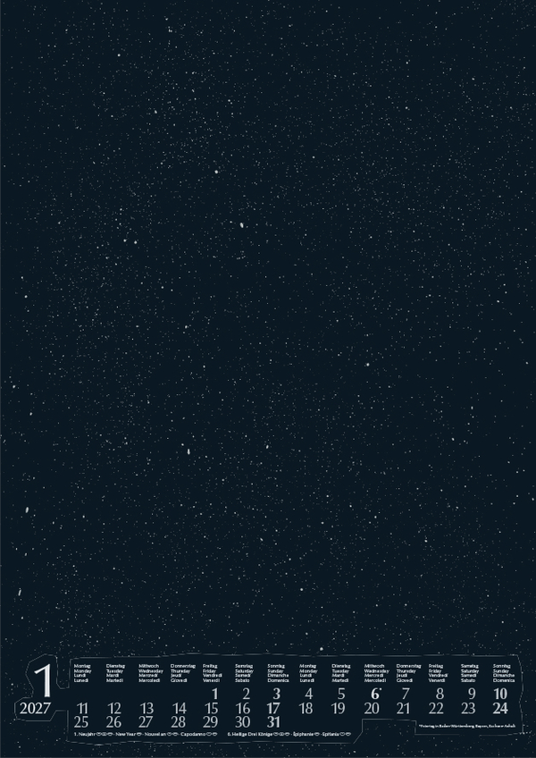 Foto-Malen-Basteln A4 silber gestanzt mit Folienpr&auml;gung 2027, Innenansicht #1