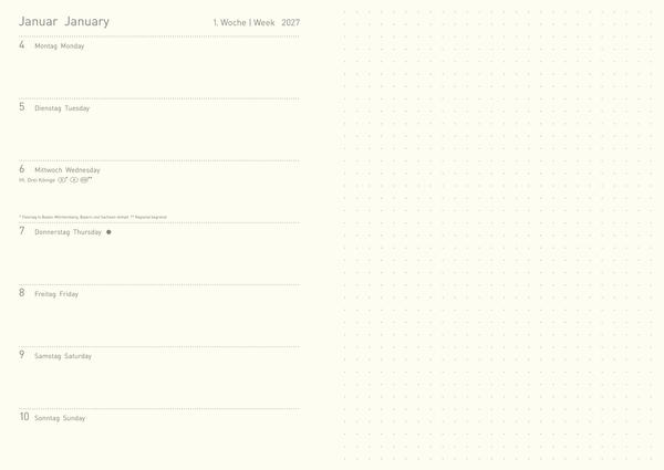 Premium Timer Big "Lotus" 2027, Innenansicht #1