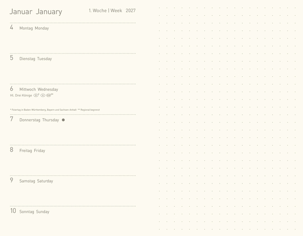 Premium Timer Small "Bloom" 2027, Innenansicht #1